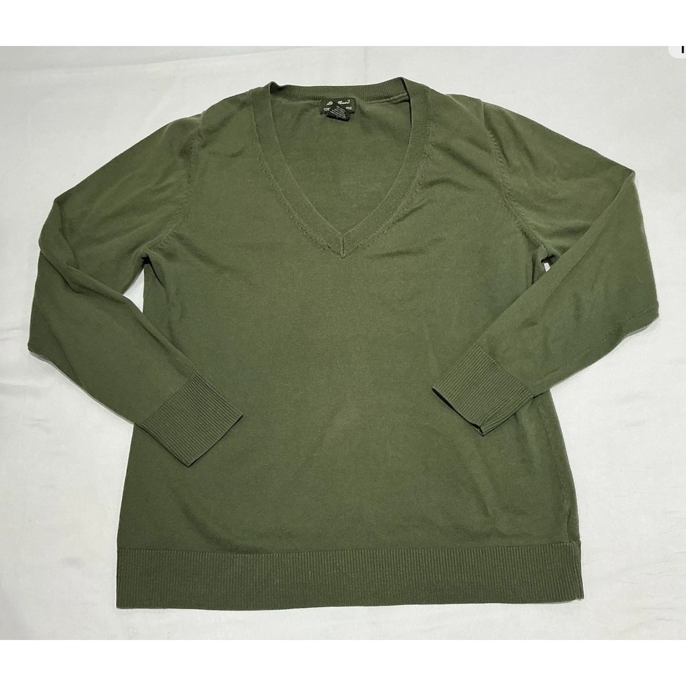 Eddie Bauer‎ Sweater Mens Large Green Cotton Cashmere Pullover